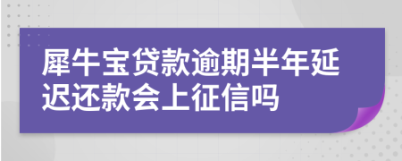 犀牛宝贷款逾期半年延迟还款会上征信吗