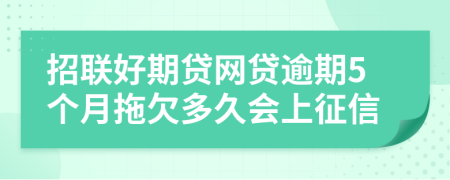 招联好期贷网贷逾期5个月拖欠多久会上征信