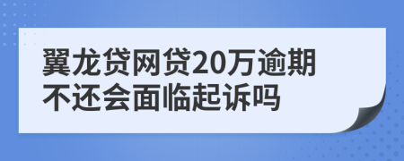 翼龙贷网贷20万逾期不还会面临起诉吗