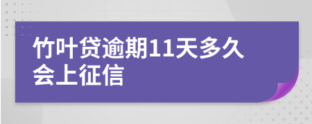 竹叶贷逾期11天多久会上征信