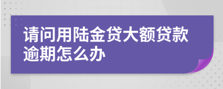 请问用陆金贷大额贷款逾期怎么办