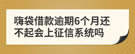 嗨袋借款逾期6个月还不起会上征信系统吗