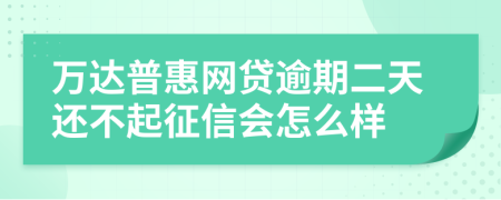 万达普惠网贷逾期二天还不起征信会怎么样