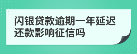 闪银贷款逾期一年延迟还款影响征信吗