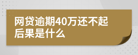 网贷逾期40万还不起后果是什么