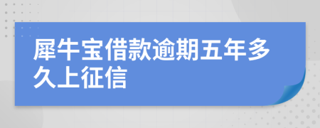 犀牛宝借款逾期五年多久上征信