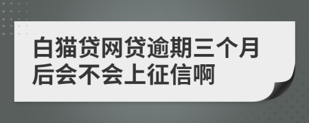 白猫贷网贷逾期三个月后会不会上征信啊