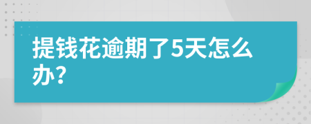 提钱花逾期了5天怎么办？