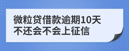 微粒贷借款逾期10天不还会不会上征信