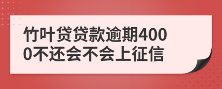 竹叶贷贷款逾期4000不还会不会上征信