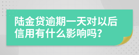 陆金贷逾期一天对以后信用有什么影响吗？