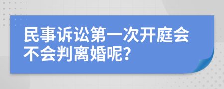 民事诉讼第一次开庭会不会判离婚呢？