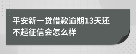 平安新一贷借款逾期13天还不起征信会怎么样