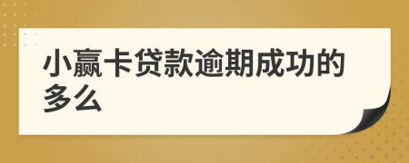 小赢卡贷款逾期成功的多么