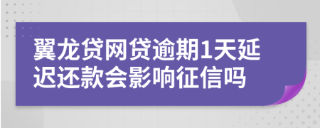 翼龙贷网贷逾期1天延迟还款会影响征信吗