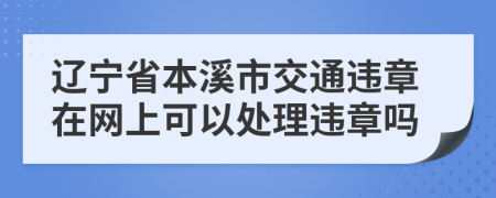 辽宁省本溪市交通违章在网上可以处理违章吗