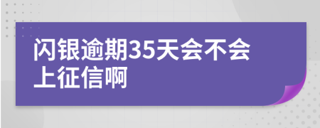 闪银逾期35天会不会上征信啊