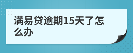 满易贷逾期15天了怎么办