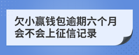 欠小赢钱包逾期六个月会不会上征信记录