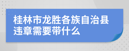 桂林市龙胜各族自治县违章需要带什么