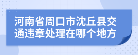 河南省周口市沈丘县交通违章处理在哪个地方