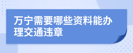 万宁需要哪些资料能办理交通违章