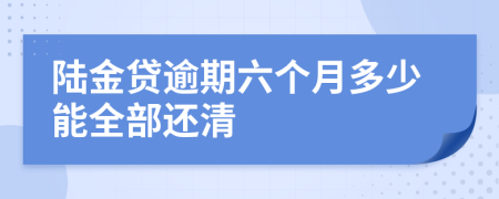 陆金贷逾期六个月多少能全部还清