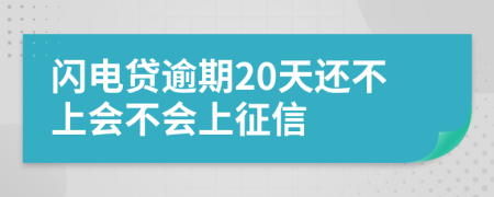 闪电贷逾期20天还不上会不会上征信