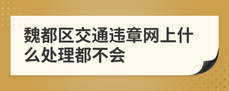 魏都区交通违章网上什么处理都不会