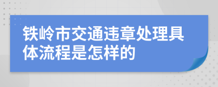 铁岭市交通违章处理具体流程是怎样的