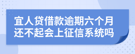 宜人贷借款逾期六个月还不起会上征信系统吗