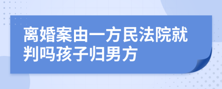 离婚案由一方民法院就判吗孩子归男方