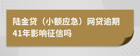 陆金贷（小额应急）网贷逾期41年影响征信吗