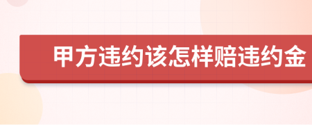 甲方违约该怎样赔违约金