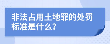 非法占用土地罪的处罚标准是什么？