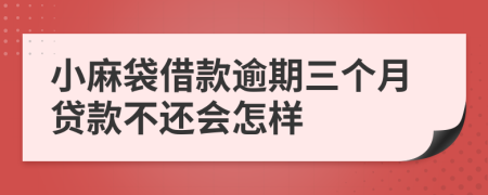 小麻袋借款逾期三个月贷款不还会怎样