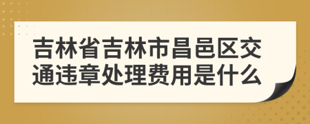 吉林省吉林市昌邑区交通违章处理费用是什么