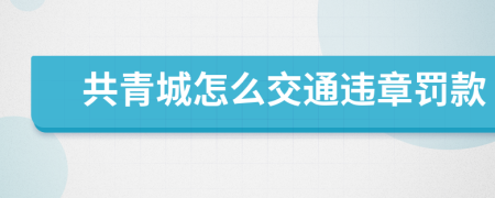 共青城怎么交通违章罚款