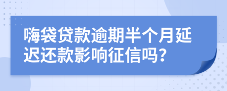 嗨袋贷款逾期半个月延迟还款影响征信吗？