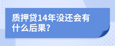 质押贷14年没还会有什么后果？