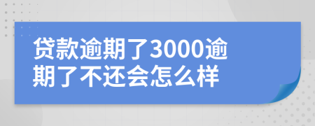 贷款逾期了3000逾期了不还会怎么样