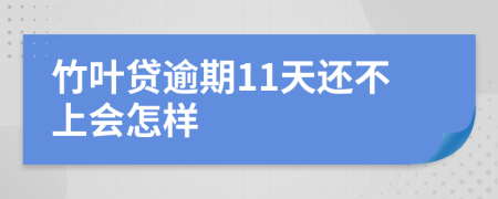 竹叶贷逾期11天还不上会怎样