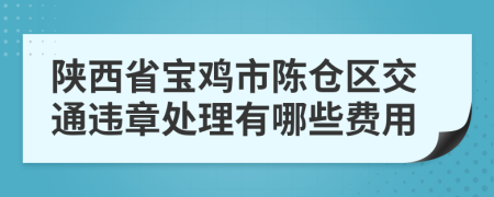 陕西省宝鸡市陈仓区交通违章处理有哪些费用