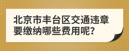 北京市丰台区交通违章要缴纳哪些费用呢？