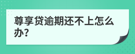 尊享贷逾期还不上怎么办？