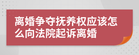 离婚争夺抚养权应该怎么向法院起诉离婚