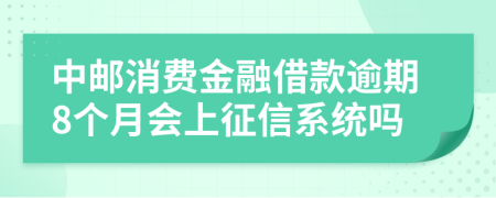 中邮消费金融借款逾期8个月会上征信系统吗