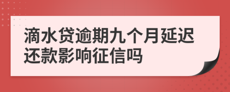 滴水贷逾期九个月延迟还款影响征信吗