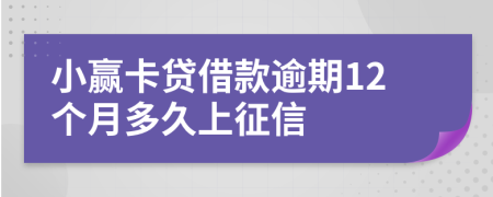 小赢卡贷借款逾期12个月多久上征信