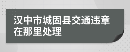 汉中市城固县交通违章在那里处理